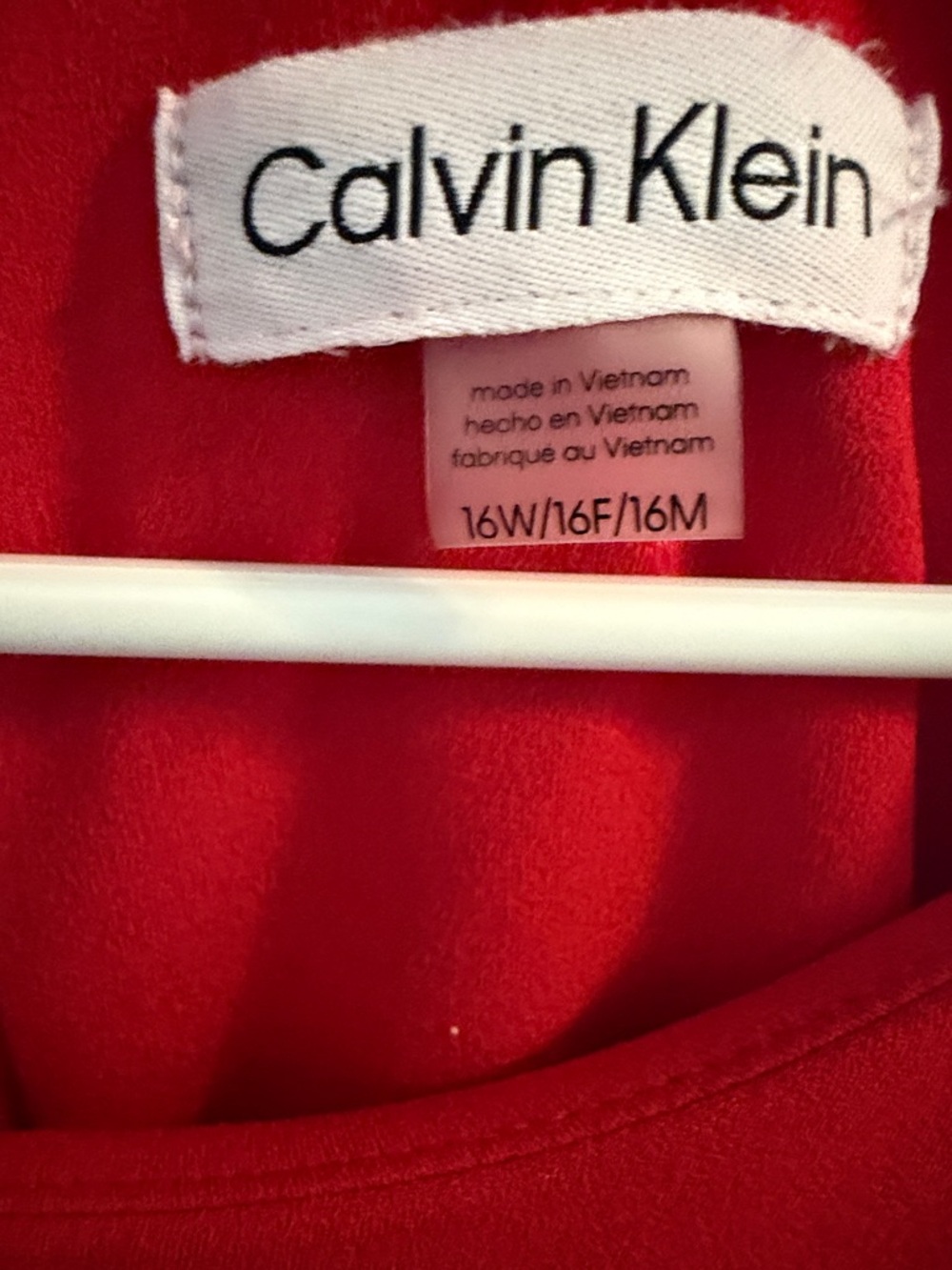 Calvin Klein Red Tie-Waist Midi Dress with Ruffle Detail - Picture 2 of 3